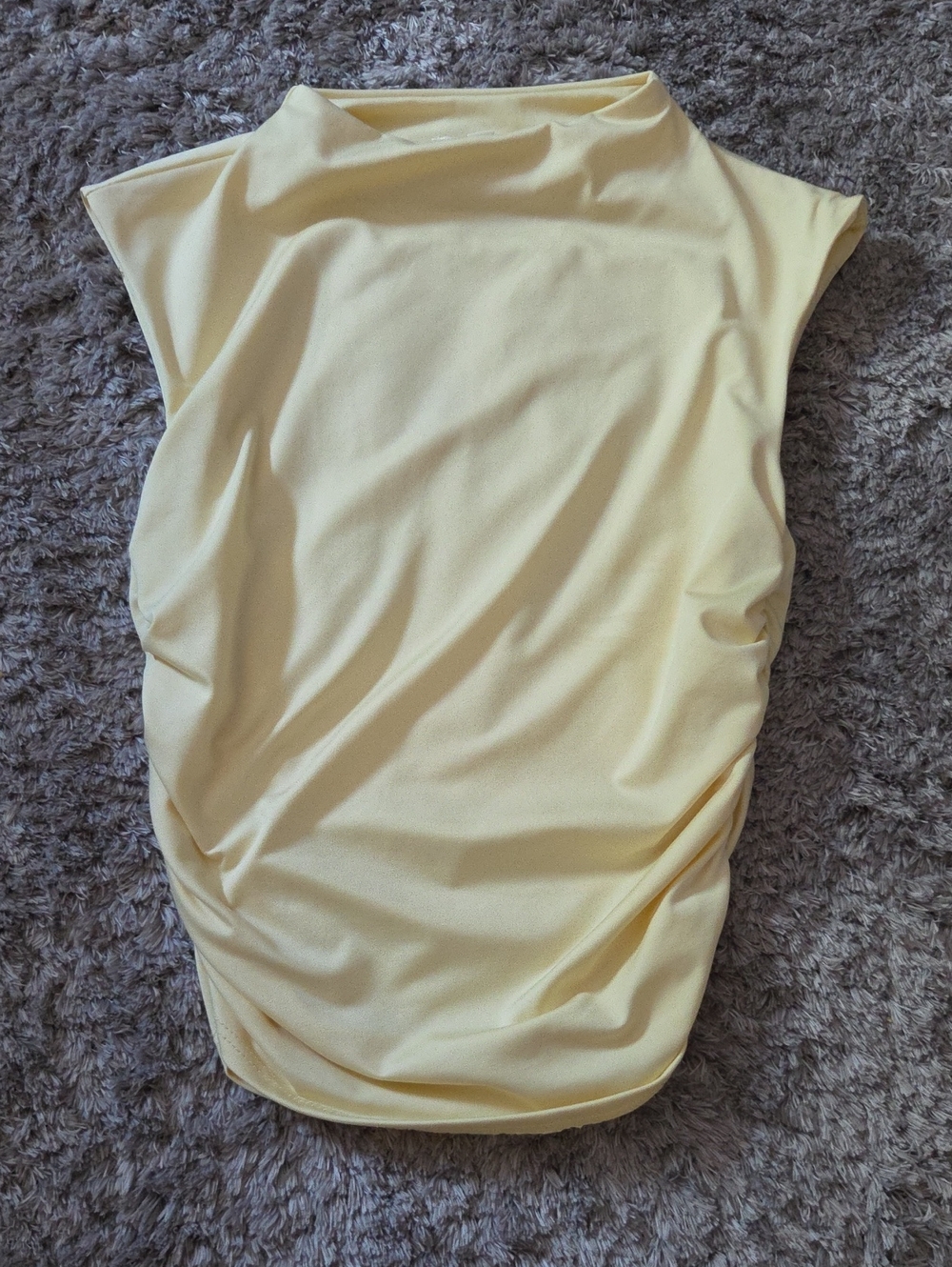 Sleeveless Yellow Ruched Camisole Top